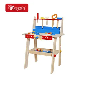 Engineer Pretend Play Assembly Tool Kit Mini Wooden Workbench Toy for Kids W03D221